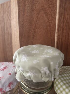 Handmade Fabric Mason Jar Cover  Sage NO Jar Cover Only Custom Final Sale